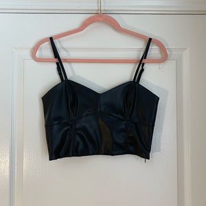 Zara Black Faux Leather Tank Top